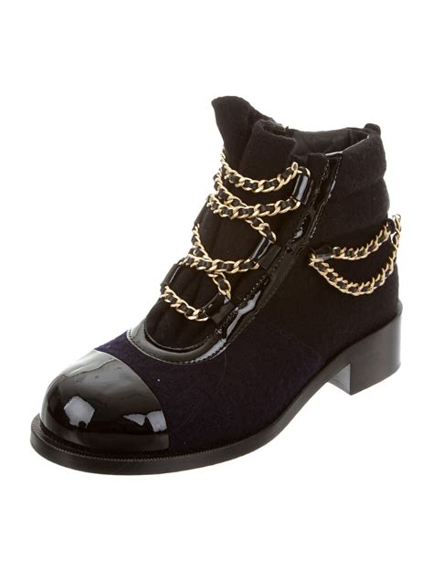 chanel chain-link cap-toe ankle boots|Shop CHANEL ANKLE BOOTS .